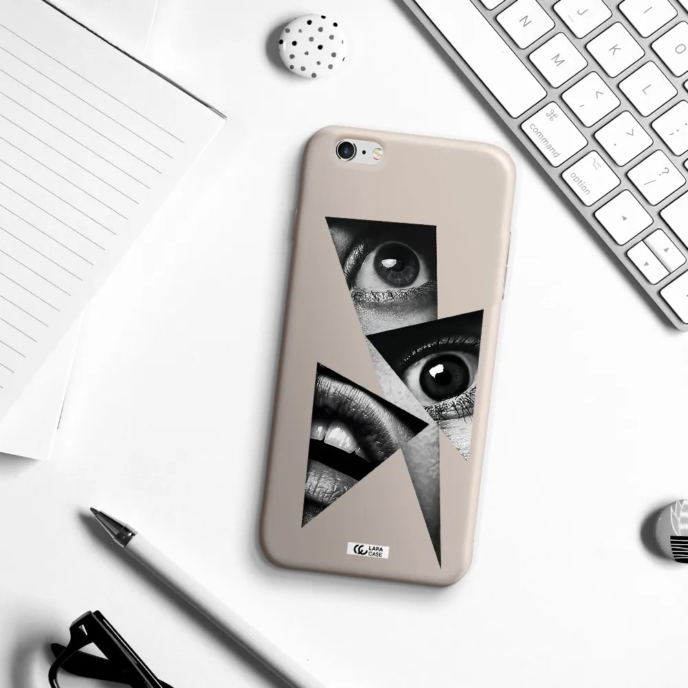 a close-up of a woman's eyes and lips Apple iPhone 6 plus Silicone Stone Case