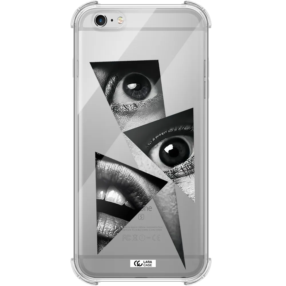 a close-up of a woman's eyes and lips Apple iPhone 6 s plus Clear PC Case