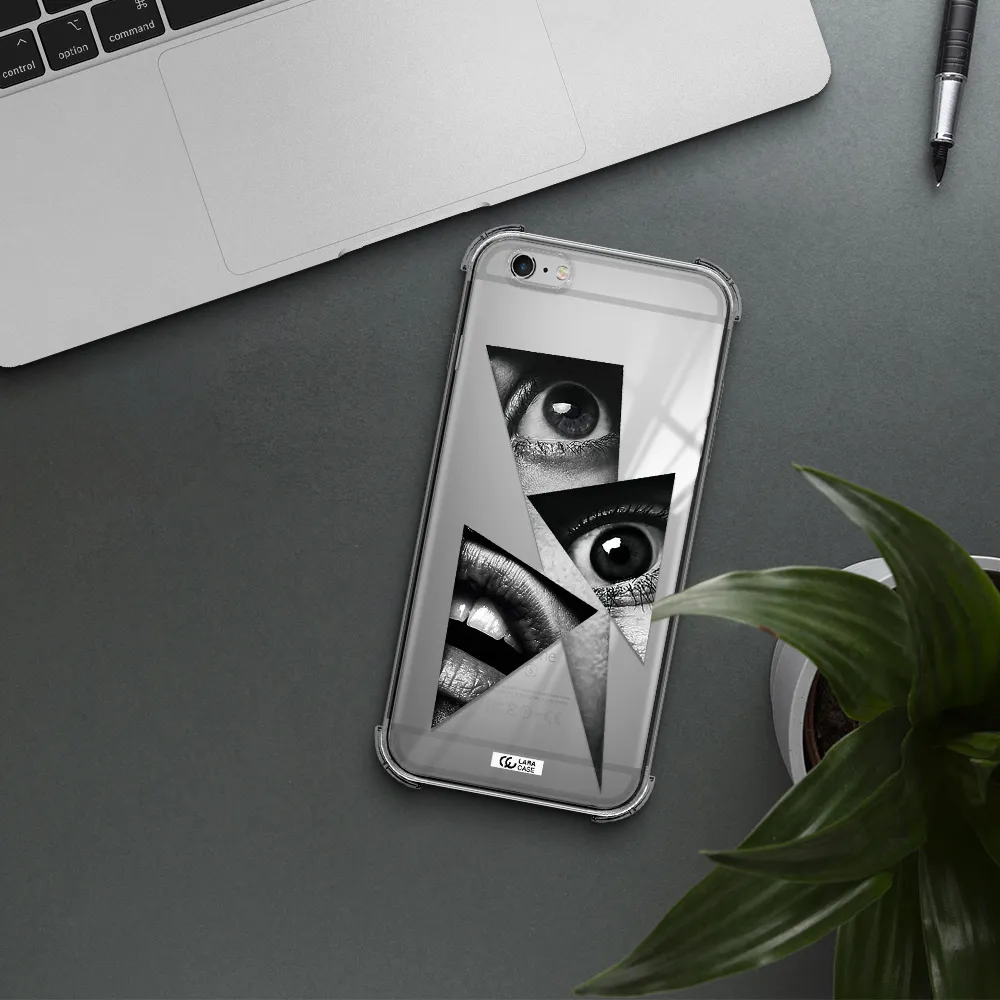 a close-up of a woman's eyes and lips Apple iPhone 6 s plus Clear PC Case