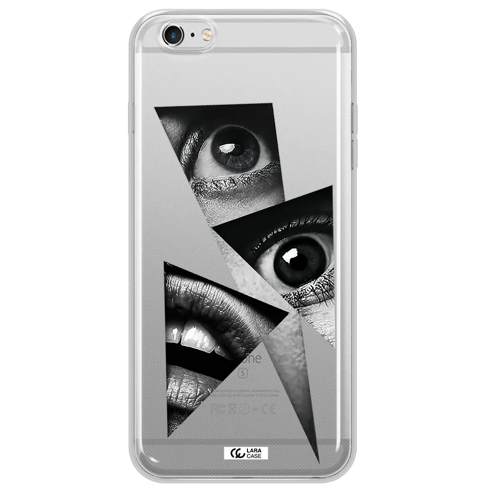 a close-up of a woman's eyes and lips Apple iPhone 6 s plus Clear TPU Case