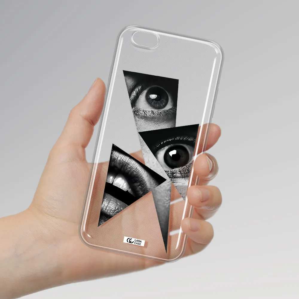 a close-up of a woman's eyes and lips Apple iPhone 6 s plus Clear TPU Case