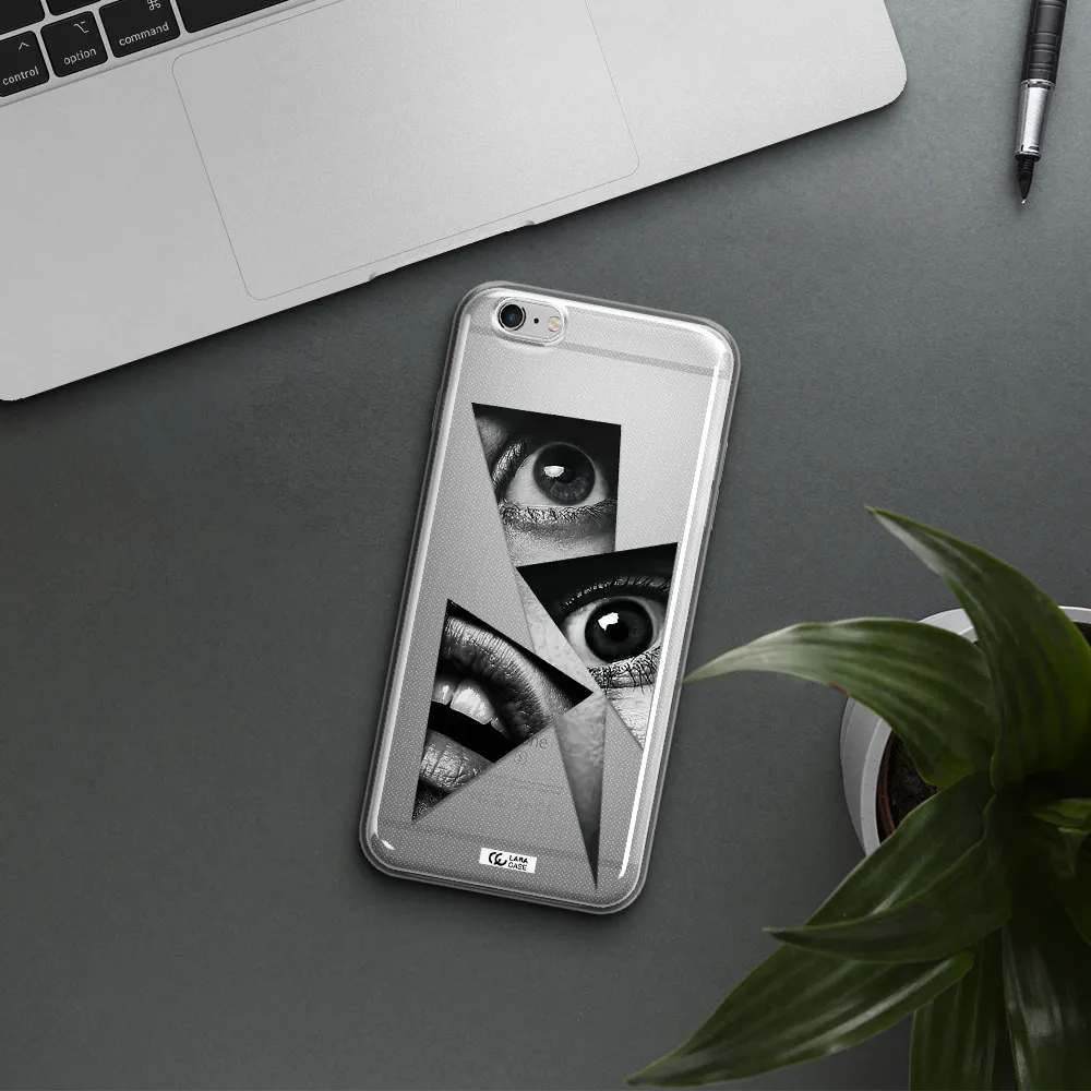 a close-up of a woman's eyes and lips Apple iPhone 6 s plus Clear TPU Case
