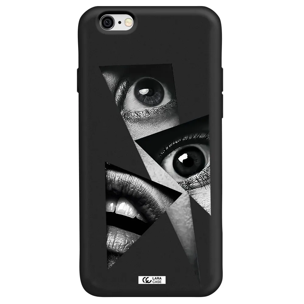 a close-up of a woman's eyes and lips Apple iPhone 6 Silicone black Case