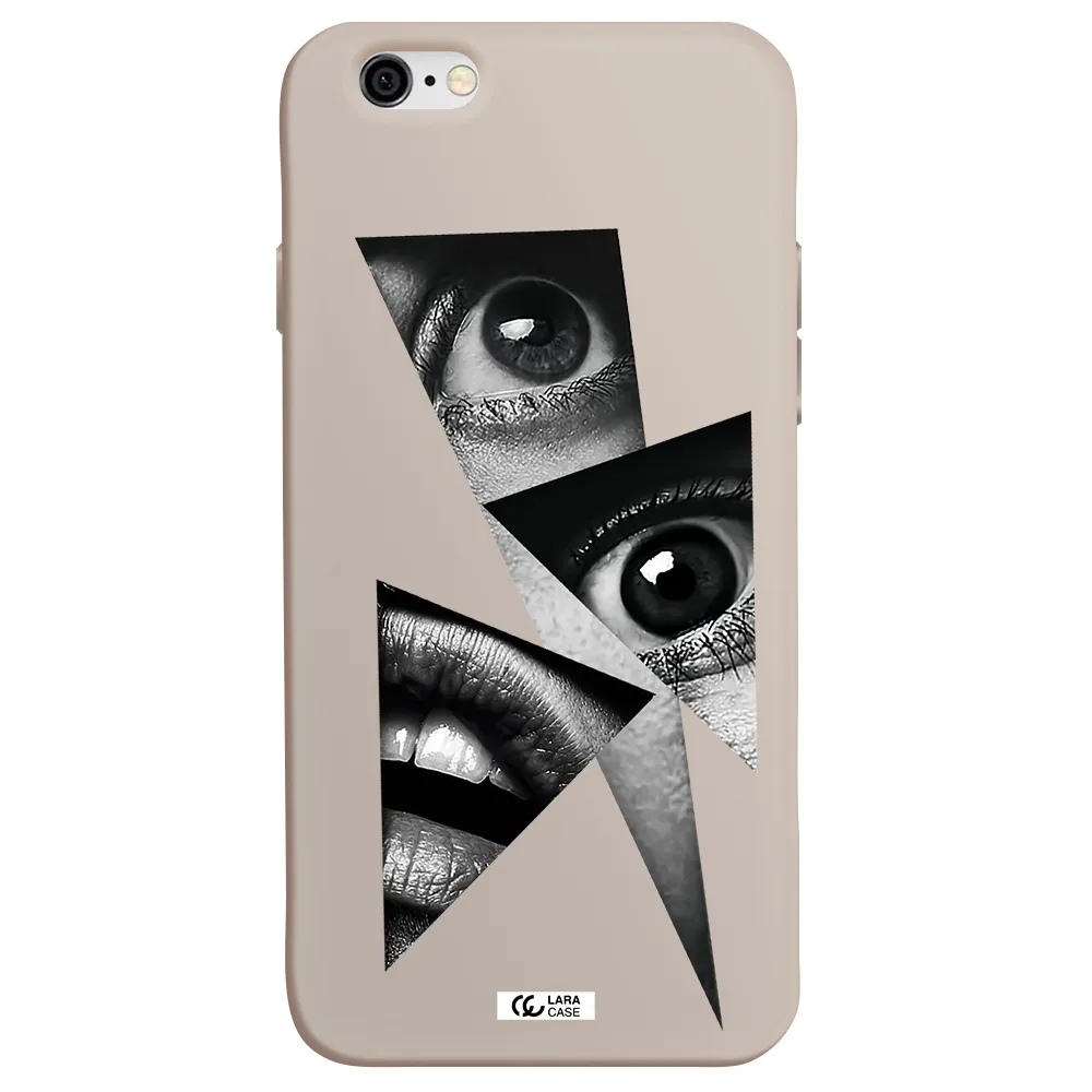 a close-up of a woman's eyes and lips Apple iPhone 6 Silicone Stone Case