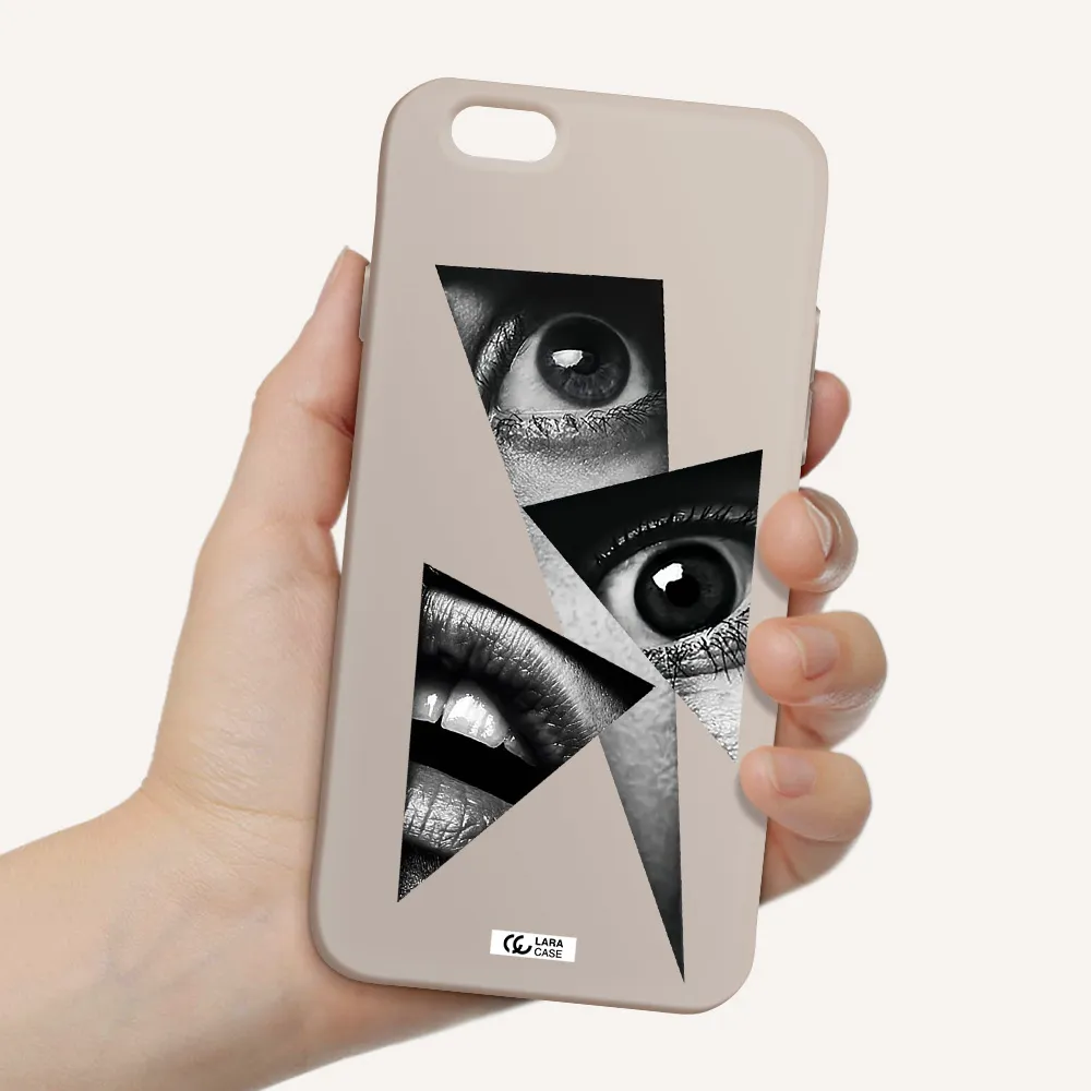 a close-up of a woman's eyes and lips Apple iPhone 6 Silicone Stone Case