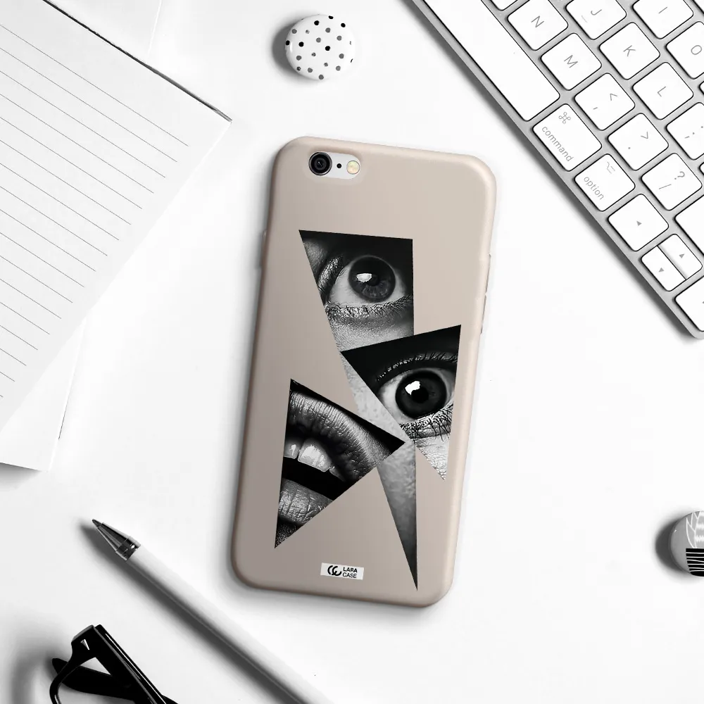 a close-up of a woman's eyes and lips Apple iPhone 6 Silicone Stone Case