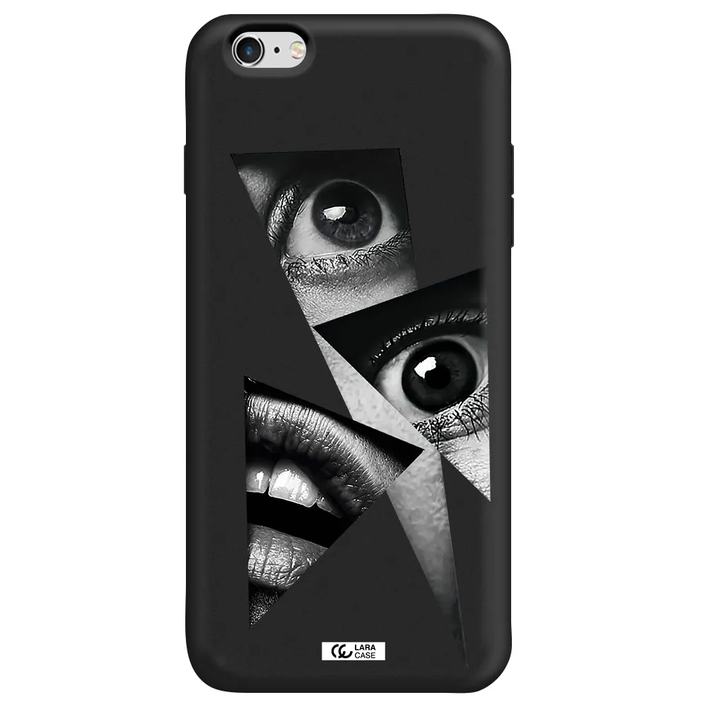 a close-up of a woman's eyes and lips Apple iPhone 6S Silicone black Case