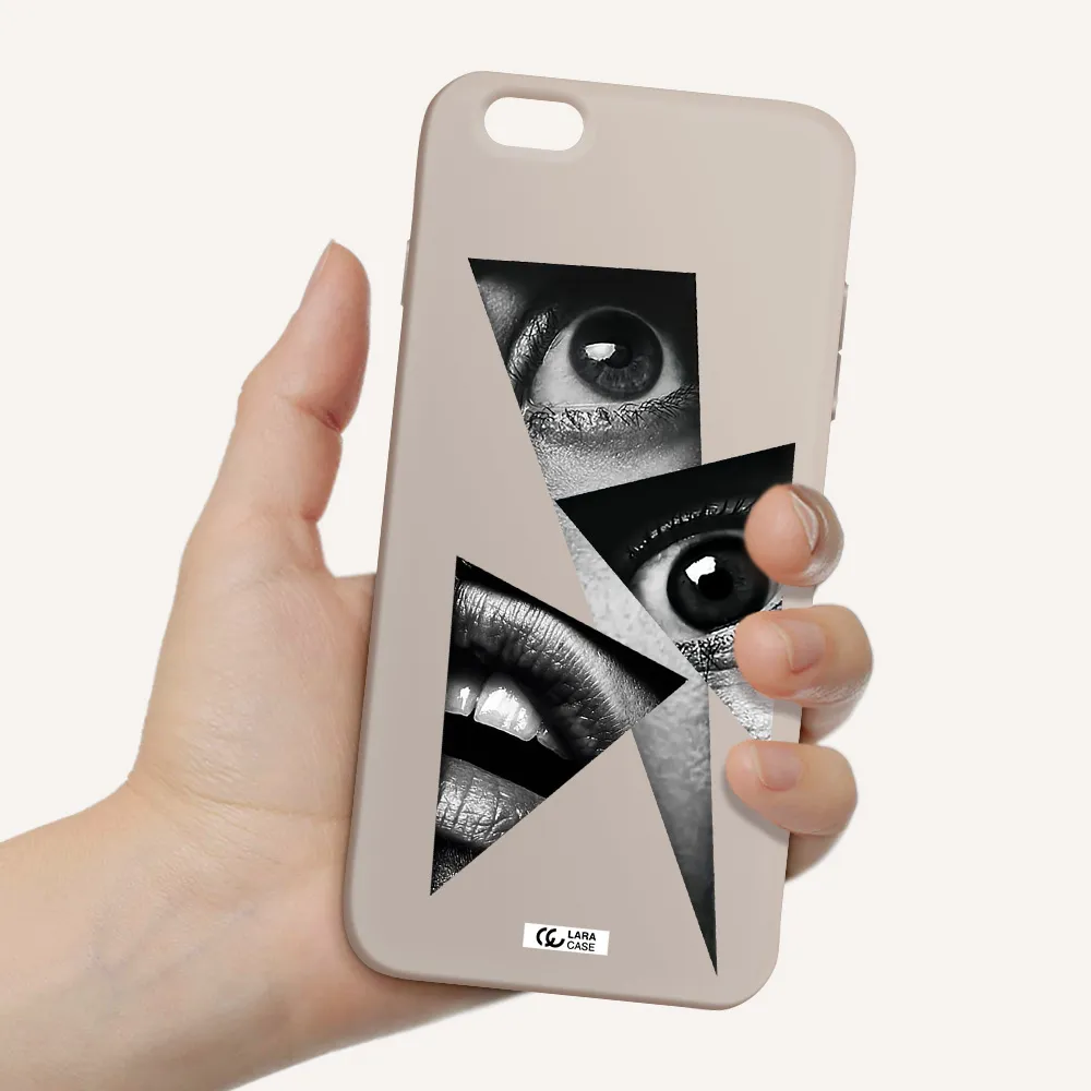 a close-up of a woman's eyes and lips Apple iPhone 6S Silicone Stone Case
