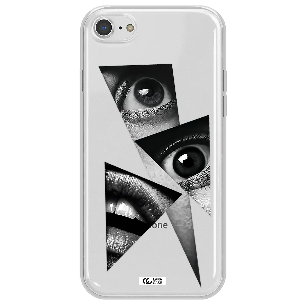 a close-up of a woman's eyes and lips Apple iPhone 7 Clear TPU Case