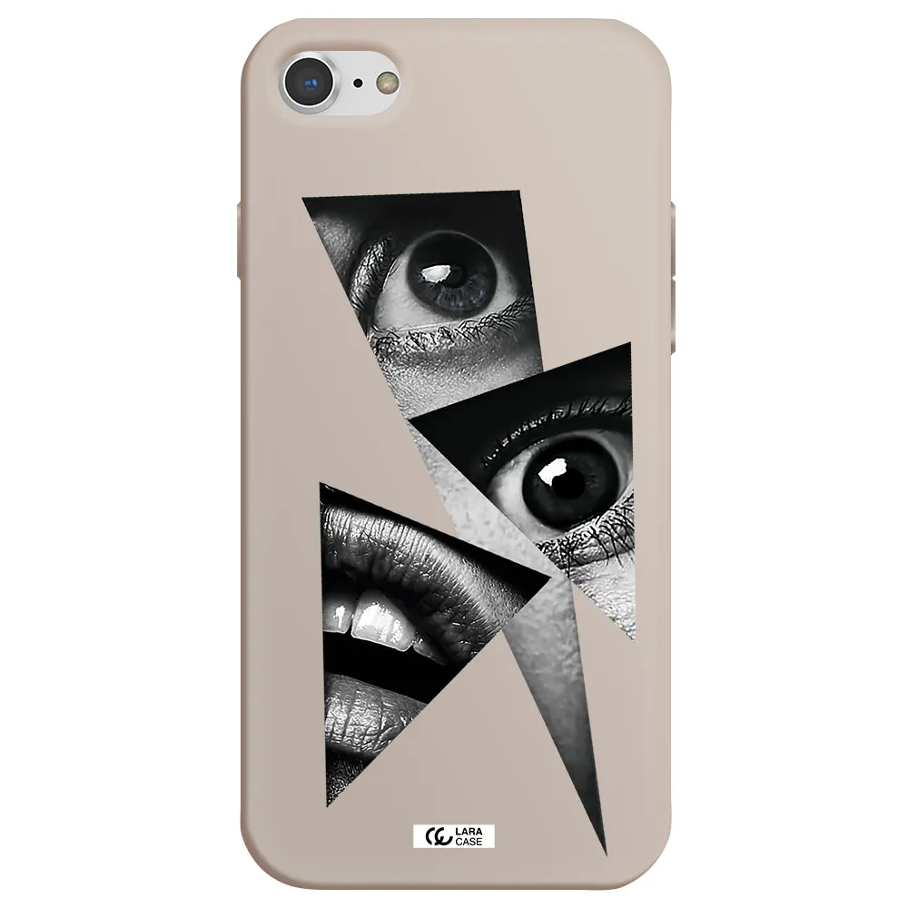 a close-up of a woman's eyes and lips Apple iPhone 7 Silicone Stone Case