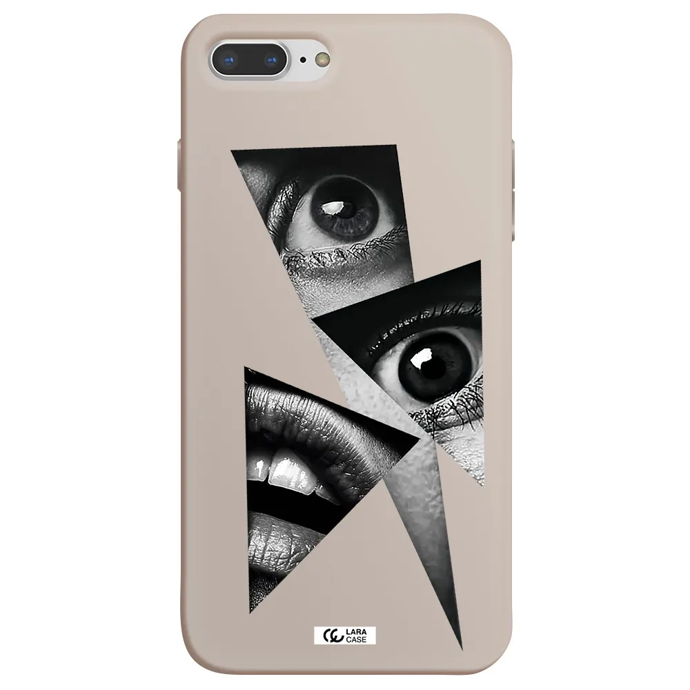 a close-up of a woman's eyes and lips Apple iPhone 8 plus Silicone Stone Case