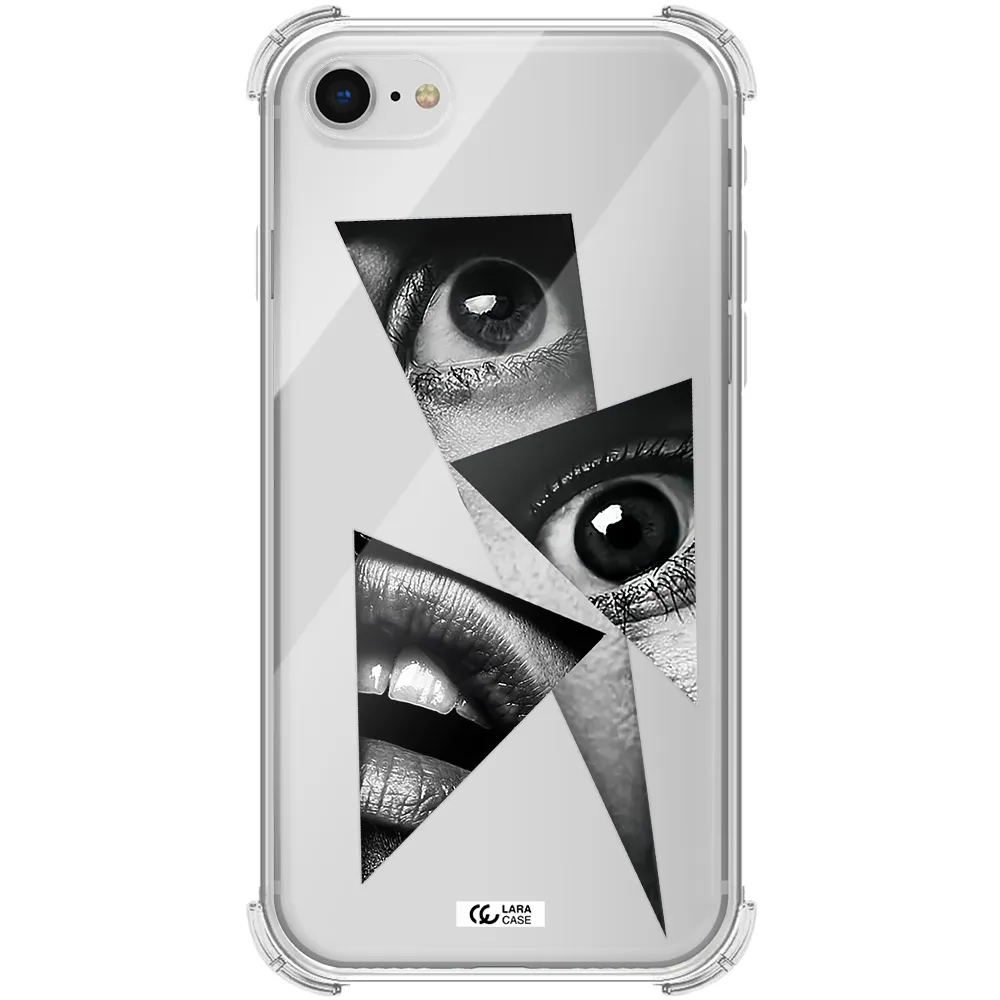 a close-up of a woman's eyes and lips Apple iPhone se 2020 Clear PC Case