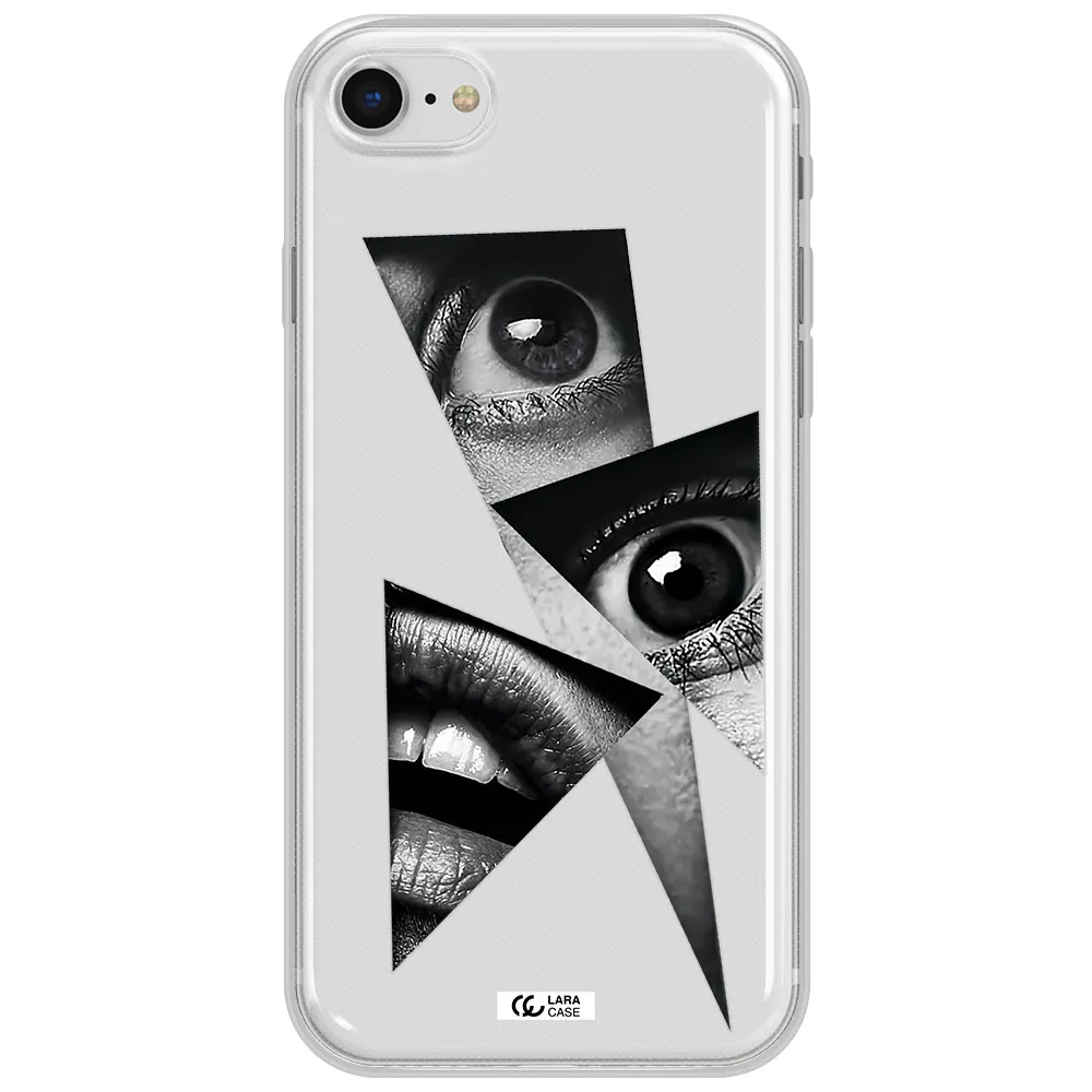 A Close-Up Of A Woman's Eyes And Lips Apple Iphone Se 2020 Clear Tpu Case