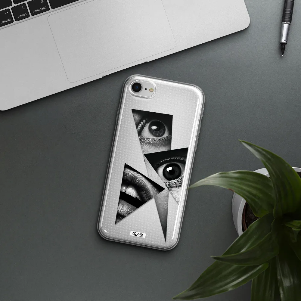 A Close-Up Of A Woman's Eyes And Lips Apple Iphone Se 2020 Clear Tpu Case