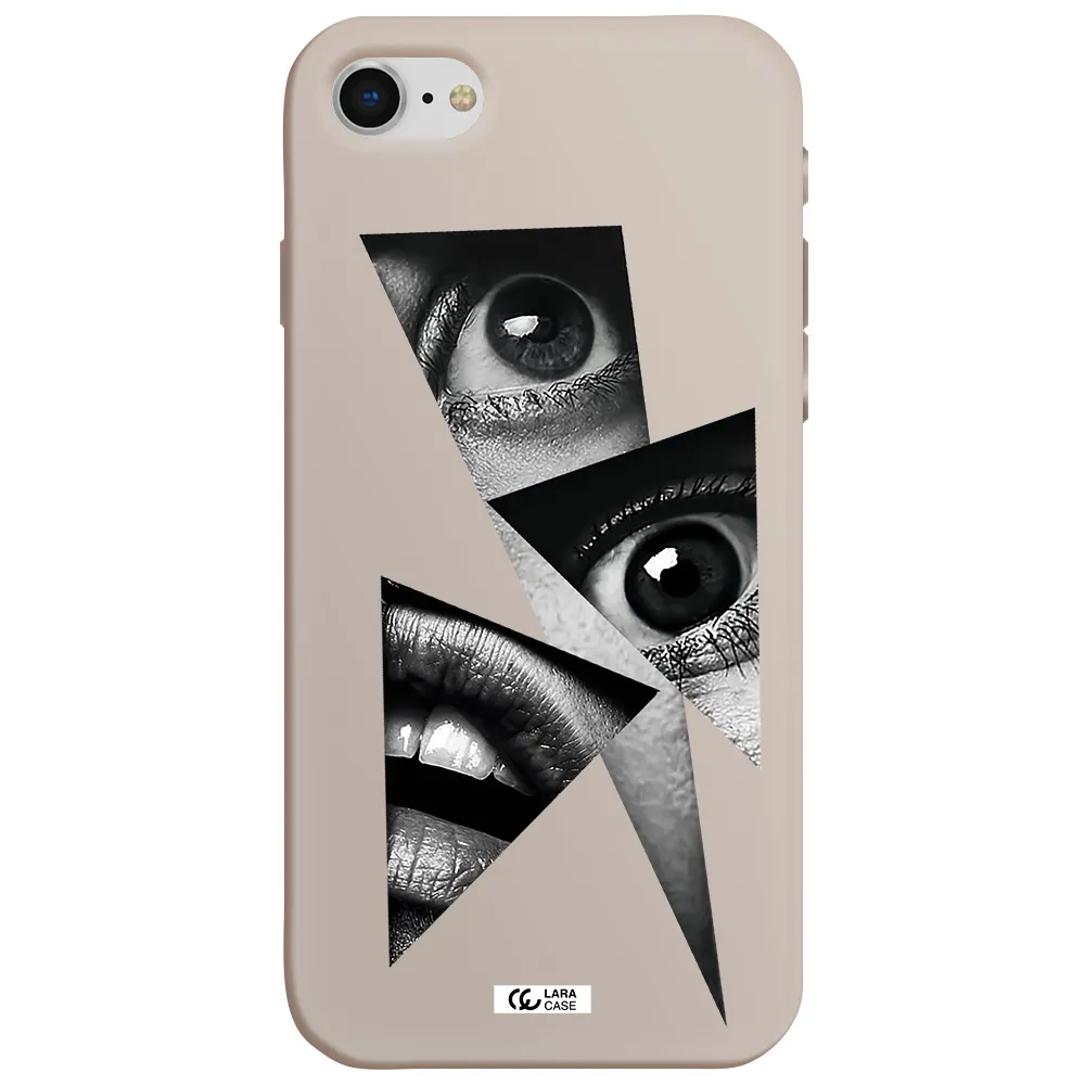 a close-up of a woman's eyes and lips Apple iPhone se 2020 Silicone Stone Case