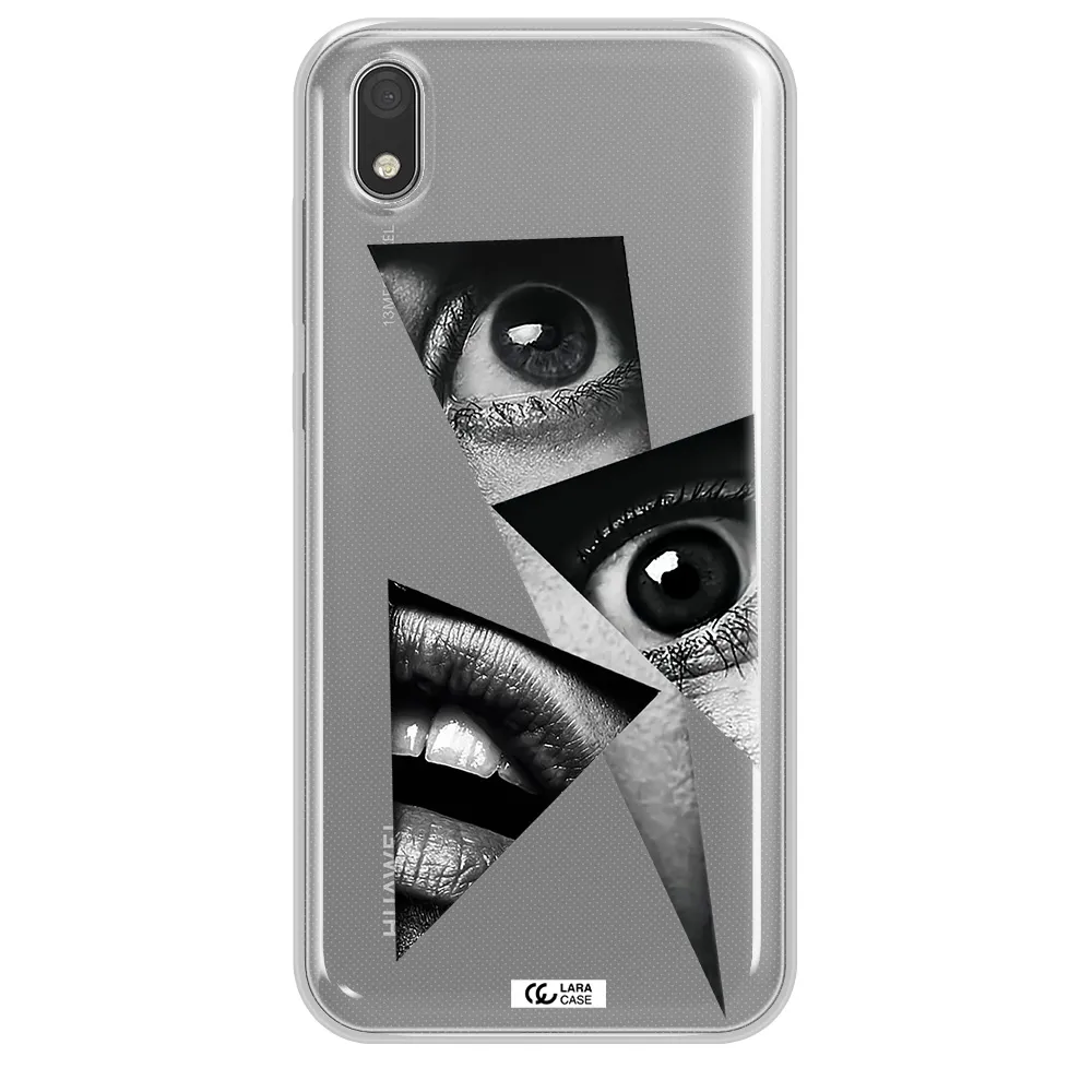 a close-up of a woman's eyes and lips Huawei Honor 8S Clear TPU Case