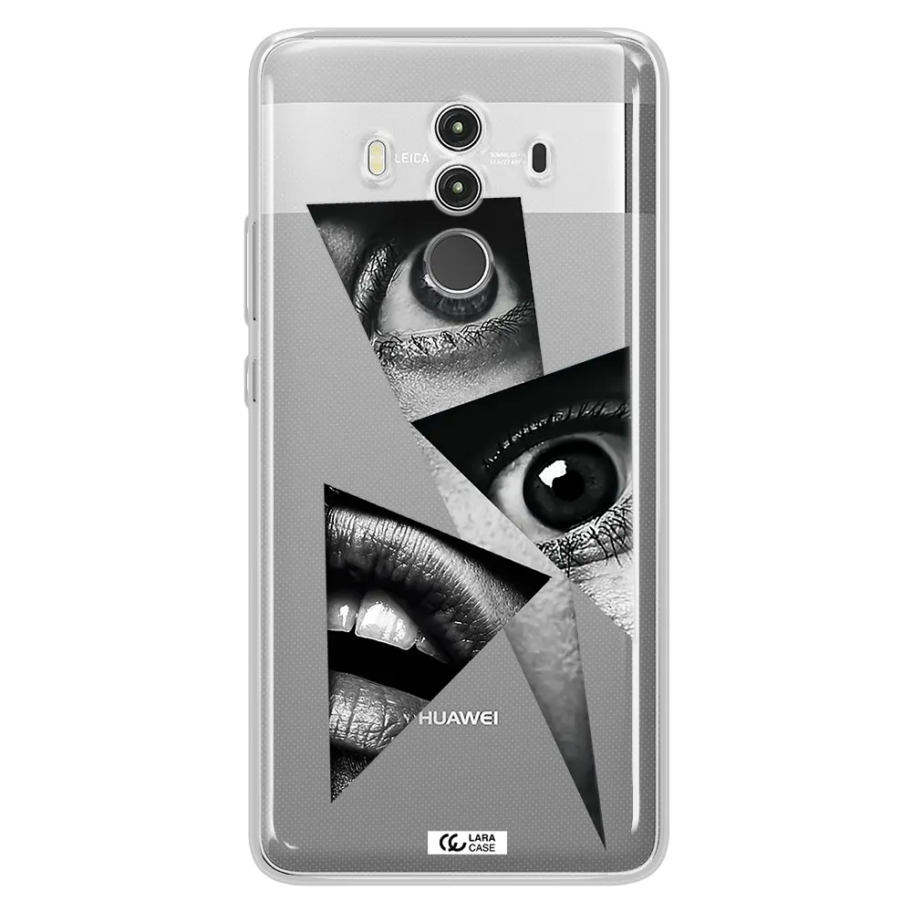 a close-up of a woman's eyes and lips Huawei Mate 10 Clear TPU Case