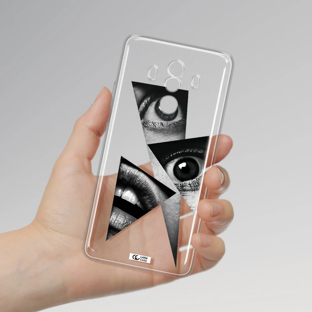 a close-up of a woman's eyes and lips Huawei Mate 10 Clear TPU Case