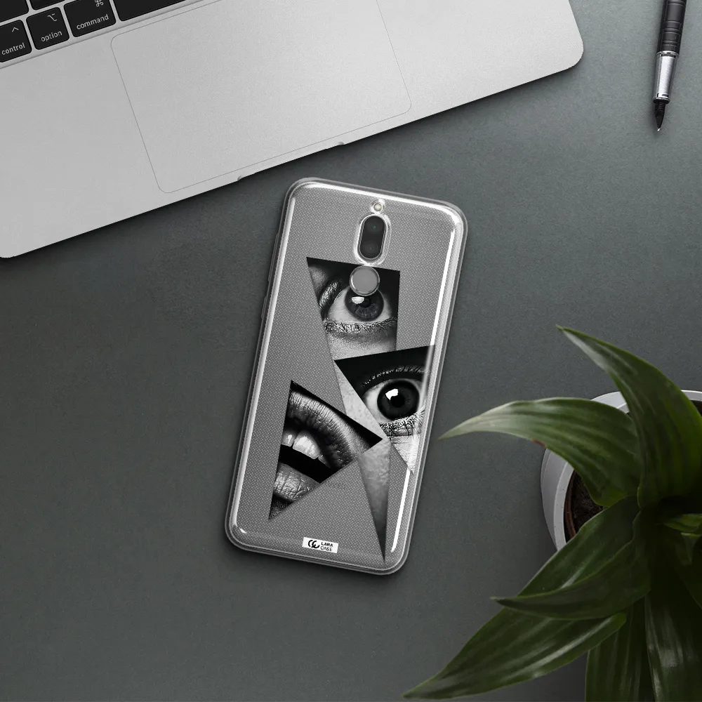 a close-up of a woman's eyes and lips Huawei Mate 10 Lite Clear TPU Case