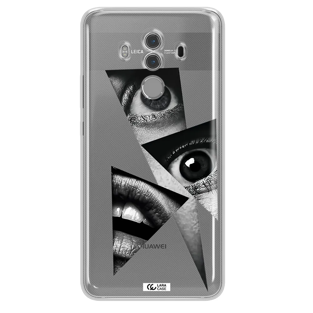 a close-up of a woman's eyes and lips Huawei Mate 10 Pro Clear TPU Case
