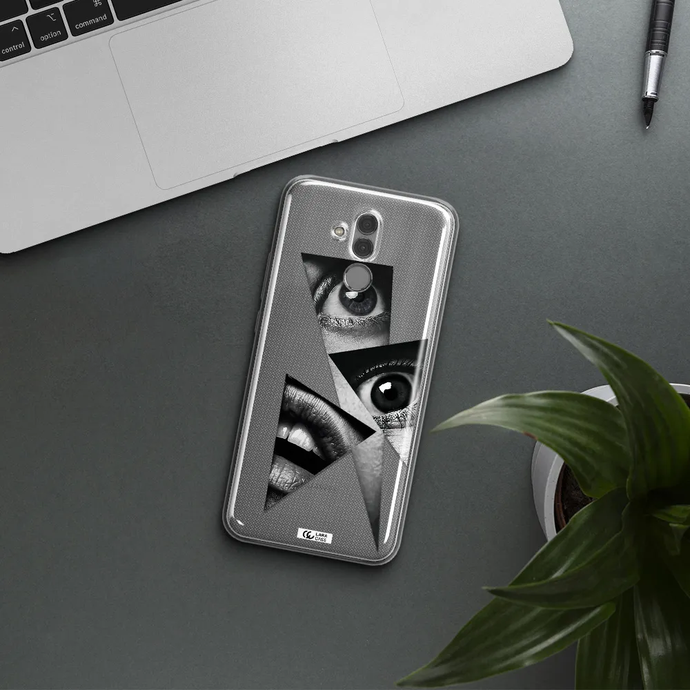 a close-up of a woman's eyes and lips Huawei Mate 20 Lite Clear TPU Case