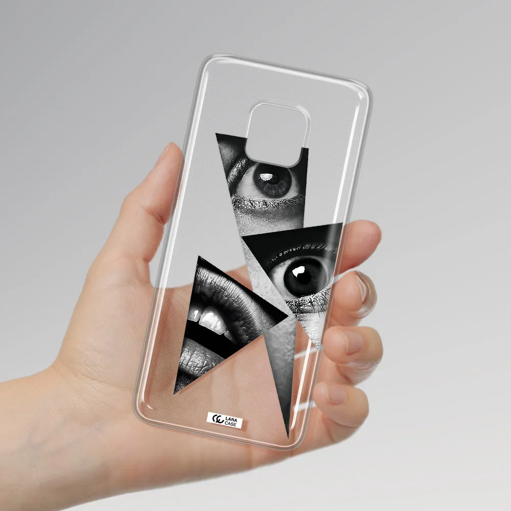 a close-up of a woman's eyes and lips Huawei Mate 20 Pro Clear TPU Case