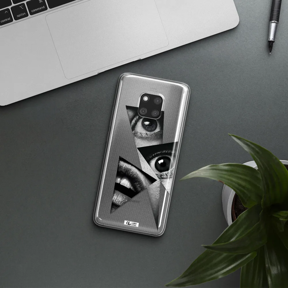 a close-up of a woman's eyes and lips Huawei Mate 20 Pro Clear TPU Case
