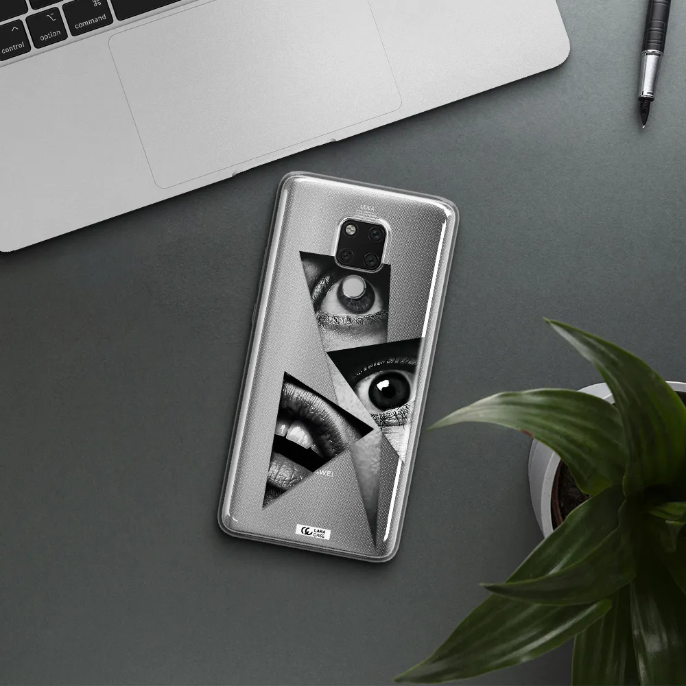 a close-up of a woman's eyes and lips Huawei Mate 20X Clear TPU Case