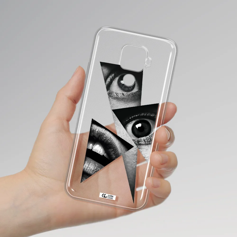 a close-up of a woman's eyes and lips Huawei Mate 30 Lite Clear TPU Case