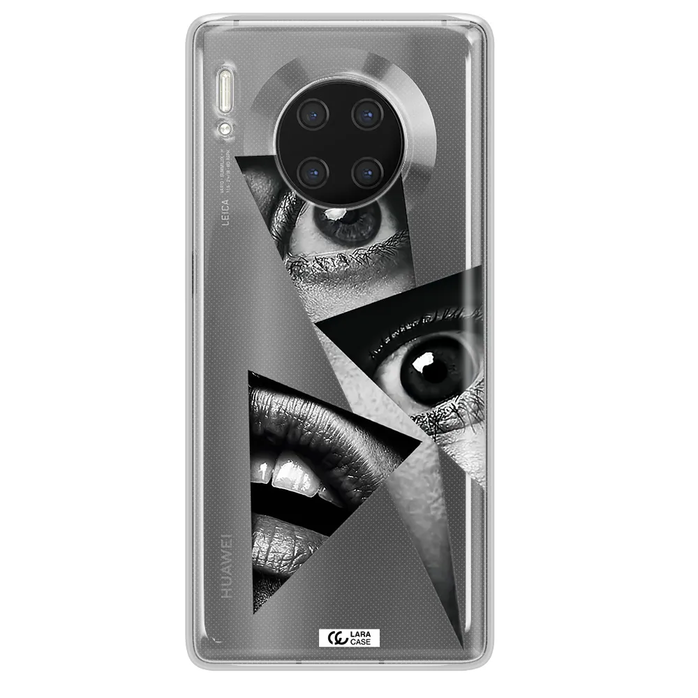 a close-up of a woman's eyes and lips Huawei Mate 30 Pro Clear TPU Case