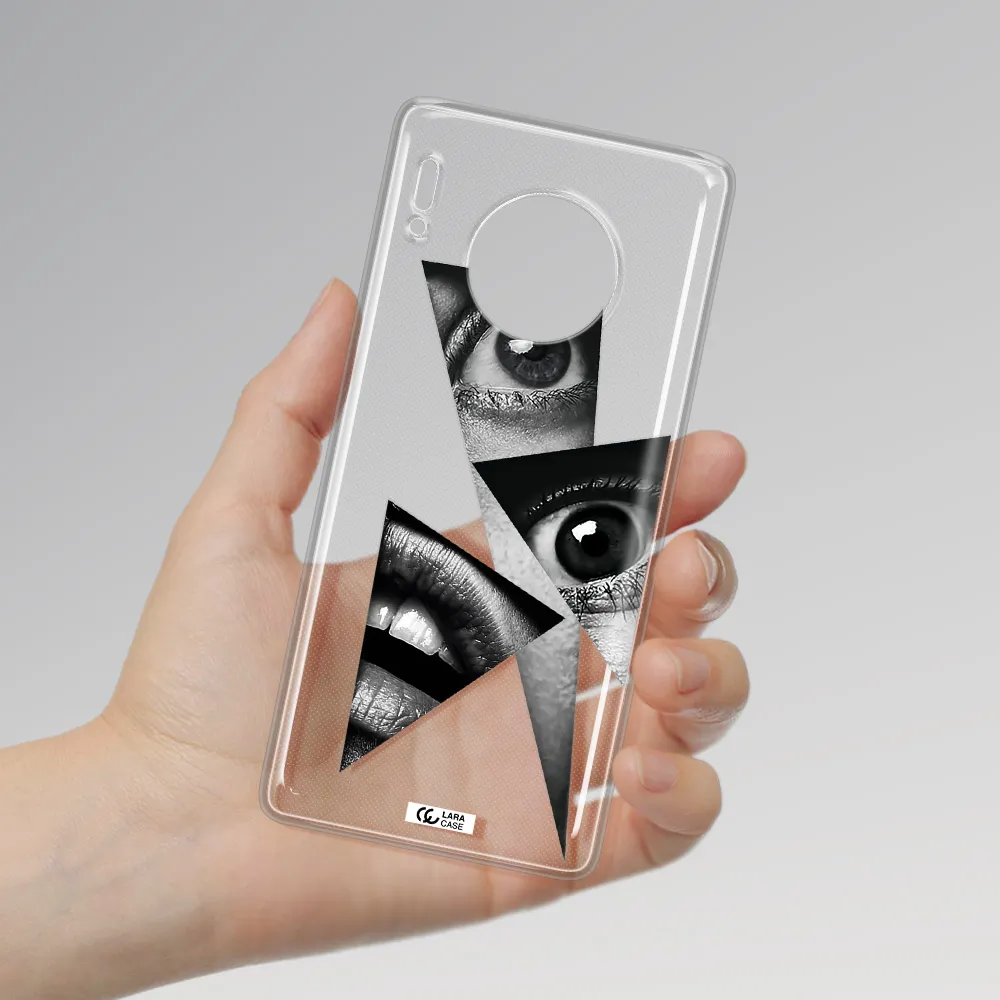 a close-up of a woman's eyes and lips Huawei Mate 30 Pro Clear TPU Case