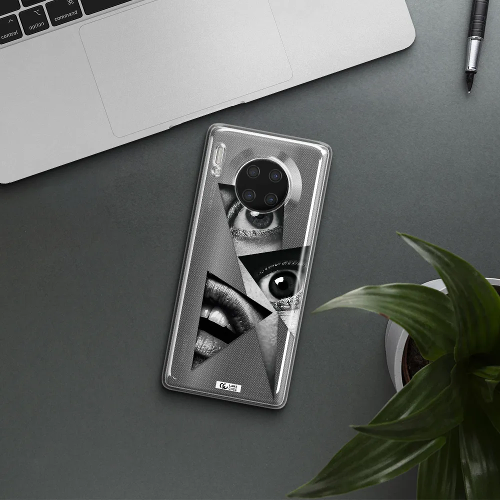 a close-up of a woman's eyes and lips Huawei Mate 30 Pro Clear TPU Case
