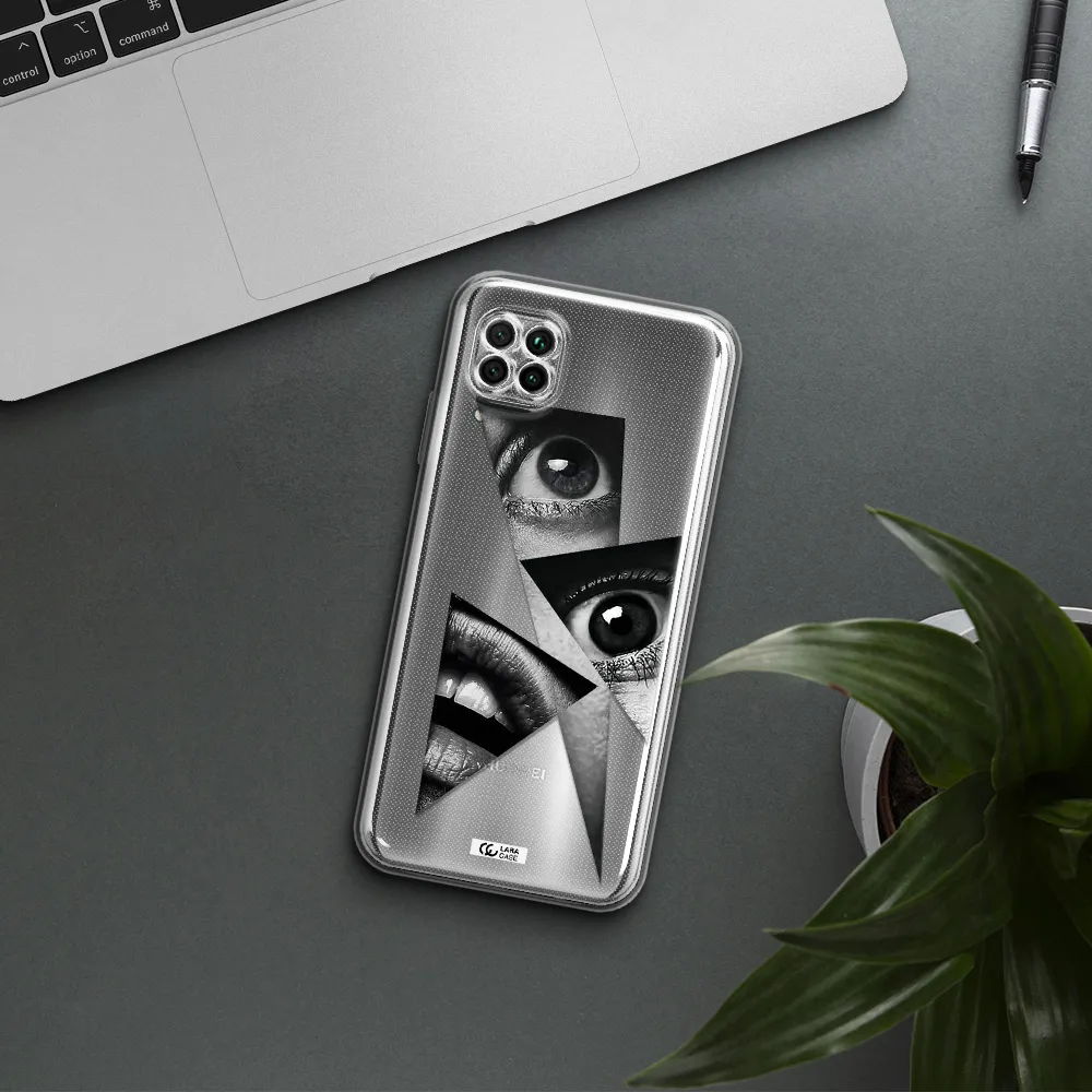 A Close-Up Of A Woman's Eyes And Lips Huawei Nova 7I Clear Tpu Case