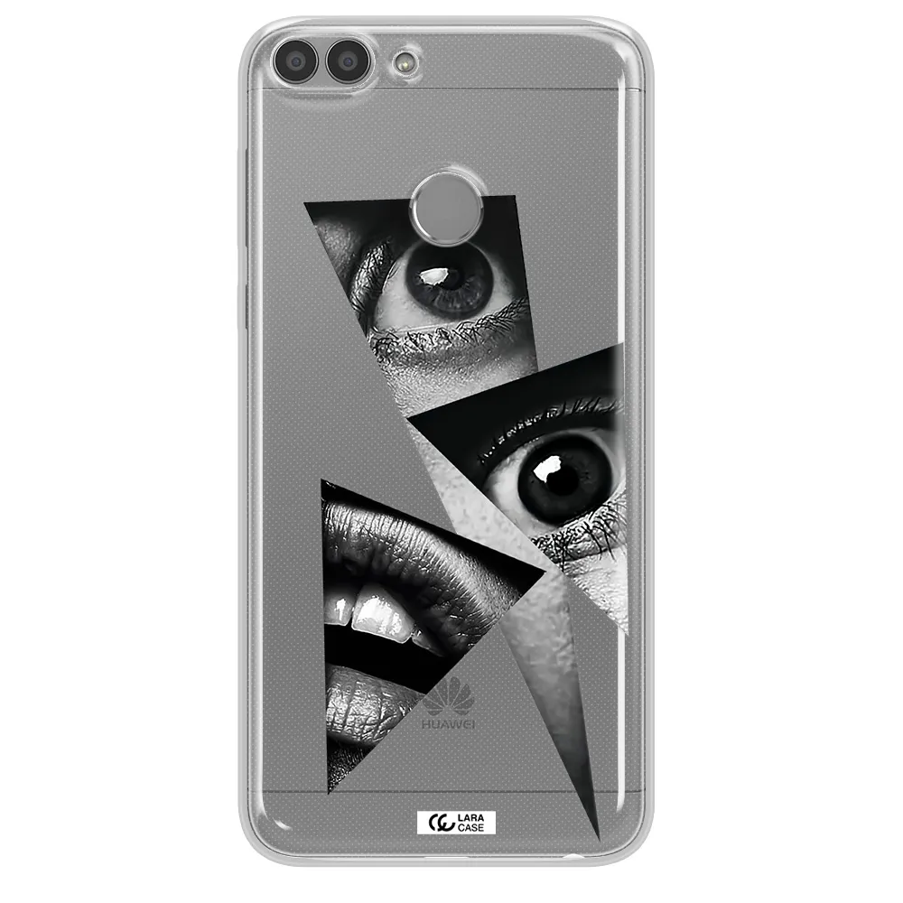 a close-up of a woman's eyes and lips Huawei P Smart 2017 Clear TPU Case