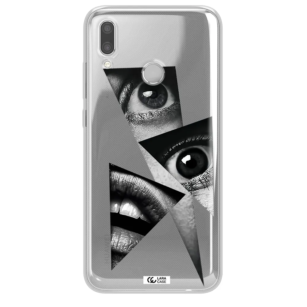 a close-up of a woman's eyes and lips Huawei P Smart 2019 Clear TPU Case