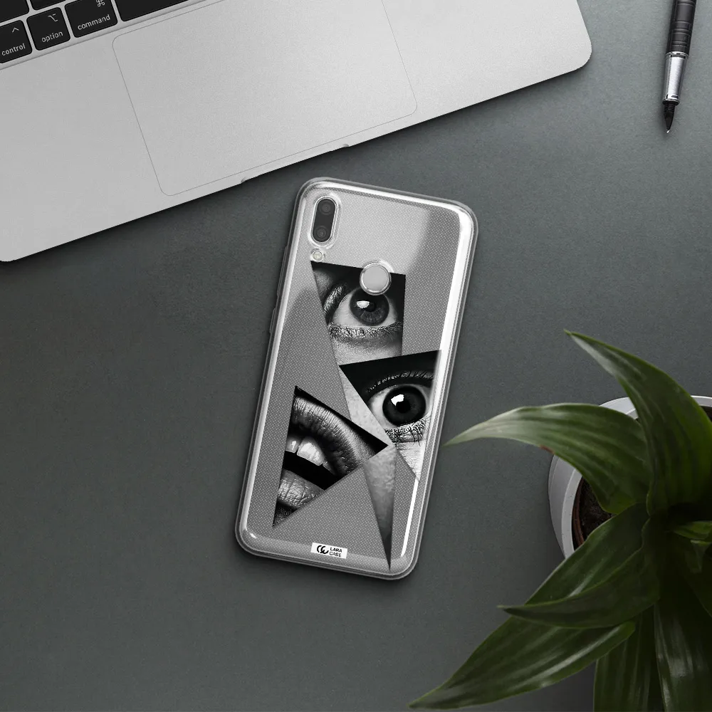 a close-up of a woman's eyes and lips Huawei P Smart 2019 Clear TPU Case