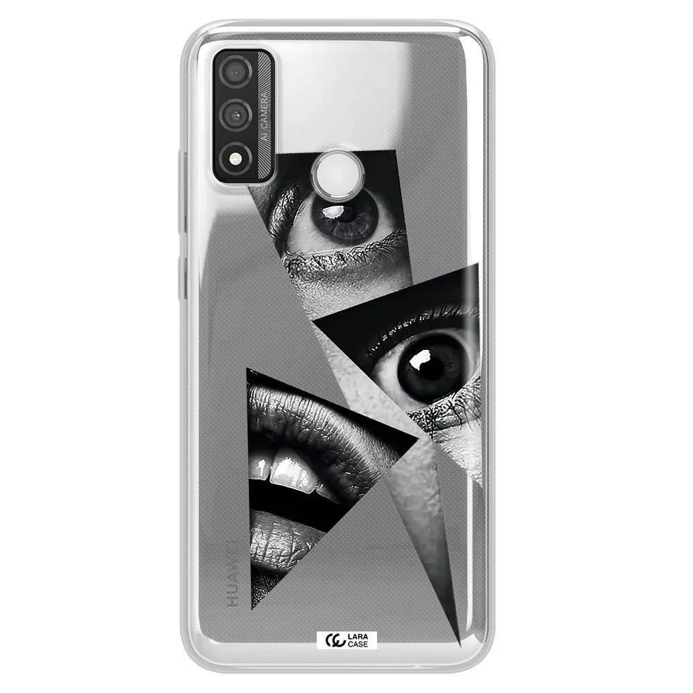 a close-up of a woman's eyes and lips Huawei P Smart 2020 Clear TPU Case