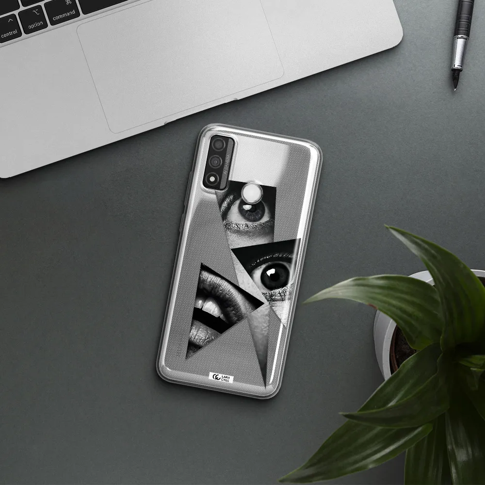 a close-up of a woman's eyes and lips Huawei P Smart 2020 Clear TPU Case