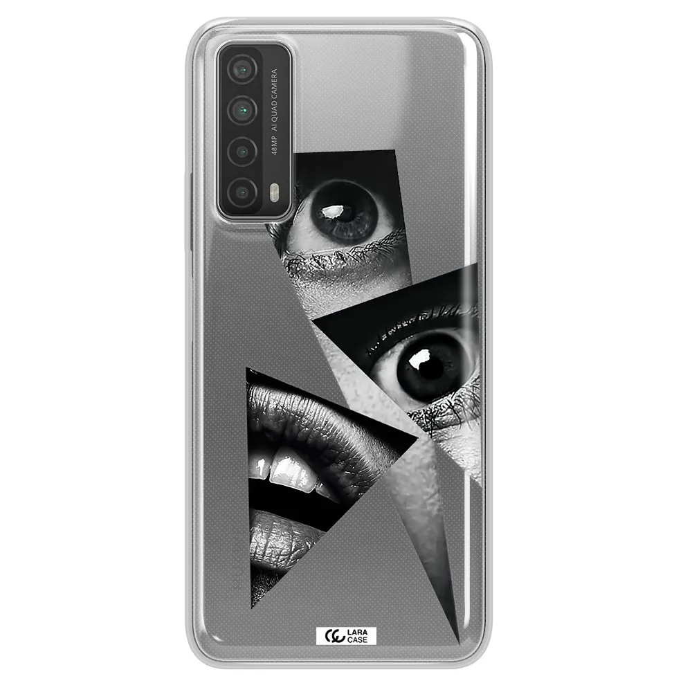 a close-up of a woman's eyes and lips Huawei P Smart 2021 Clear TPU Case