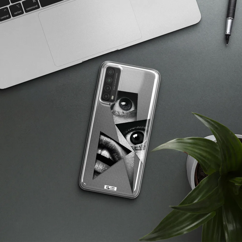 a close-up of a woman's eyes and lips Huawei P Smart 2021 Clear TPU Case