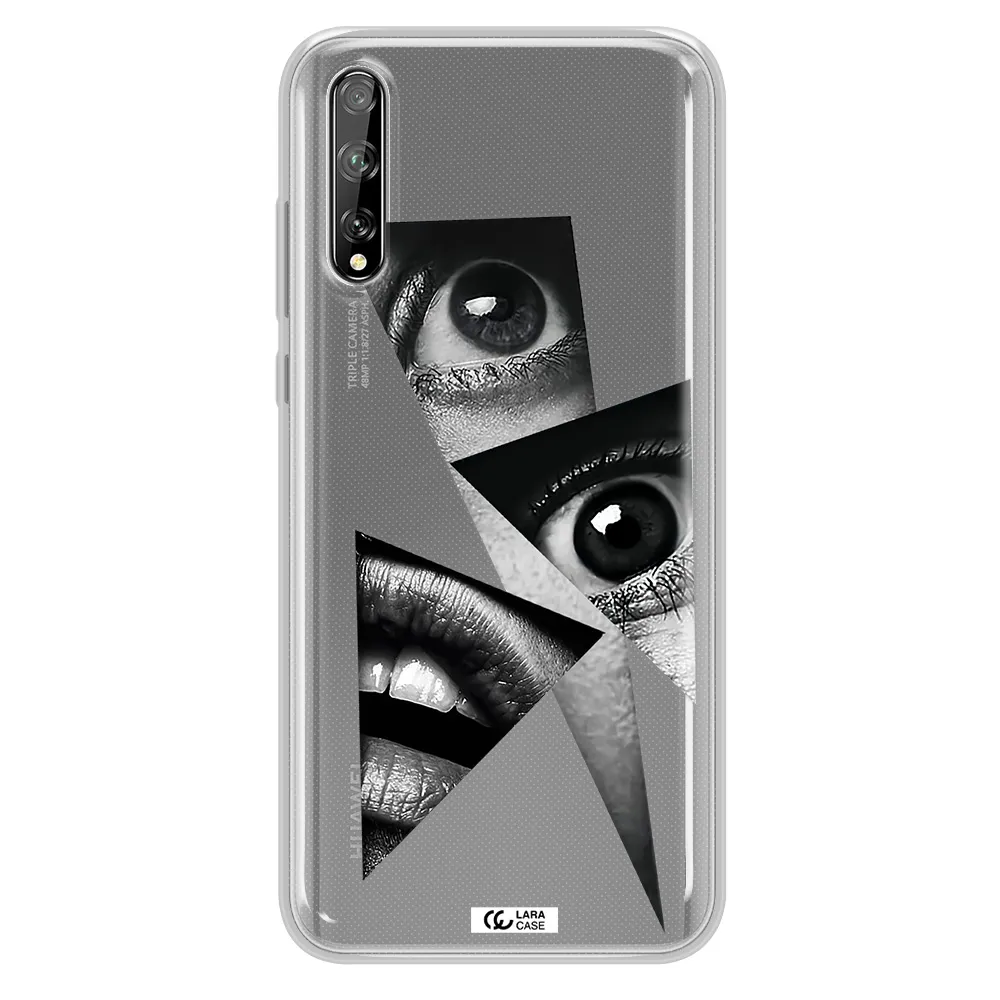a close-up of a woman's eyes and lips Huawei P Smart S Clear TPU Case