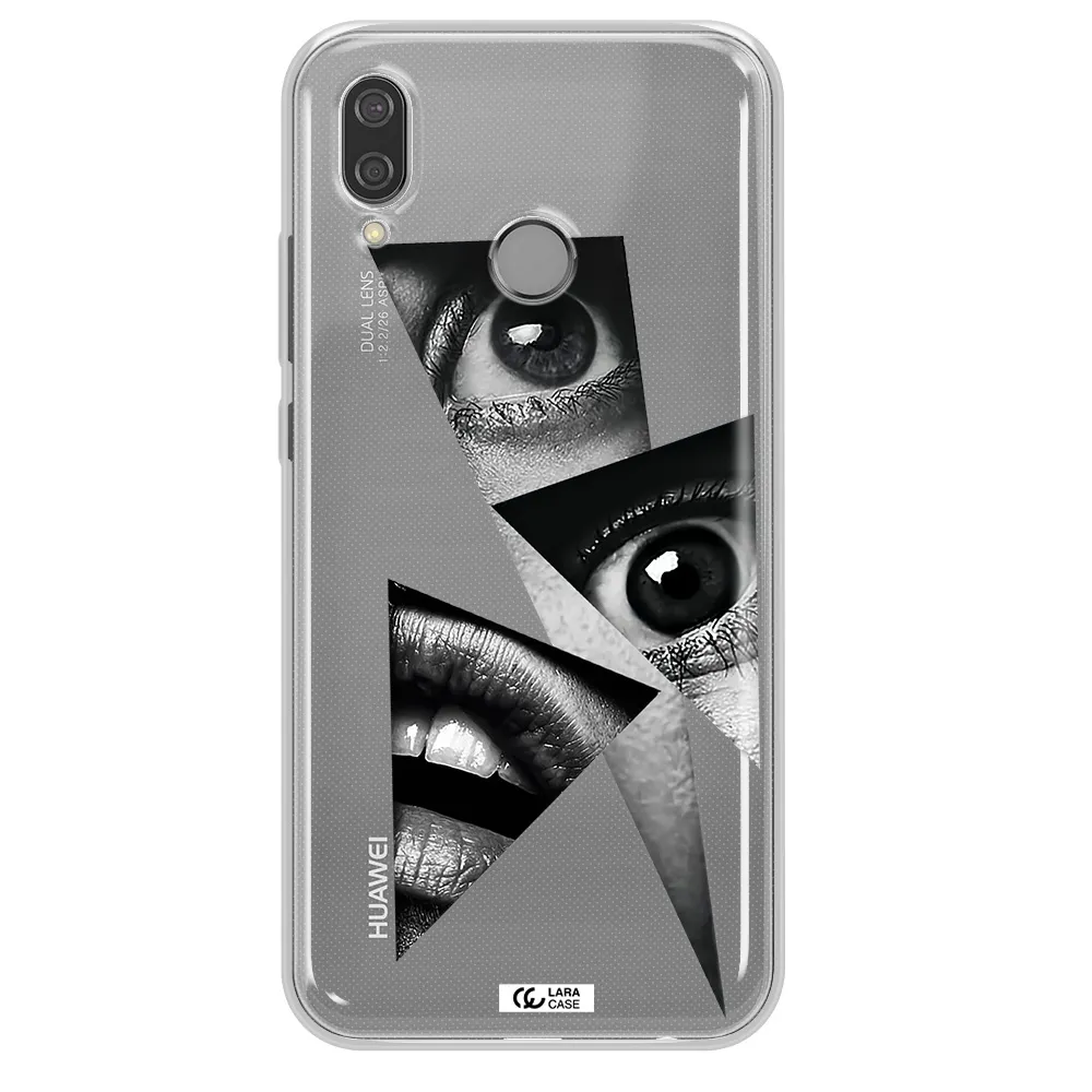 a close-up of a woman's eyes and lips Huawei P20 Lite Clear TPU Case