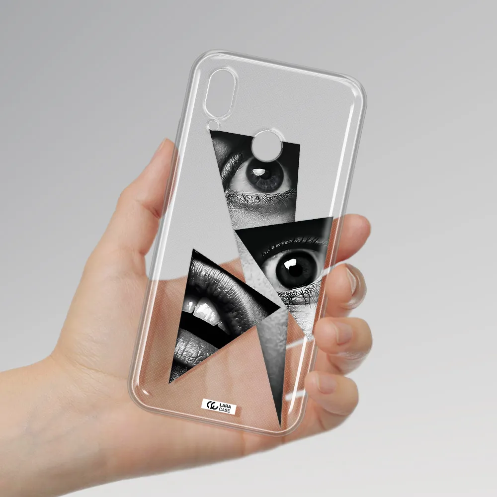 a close-up of a woman's eyes and lips Huawei P20 Lite Clear TPU Case
