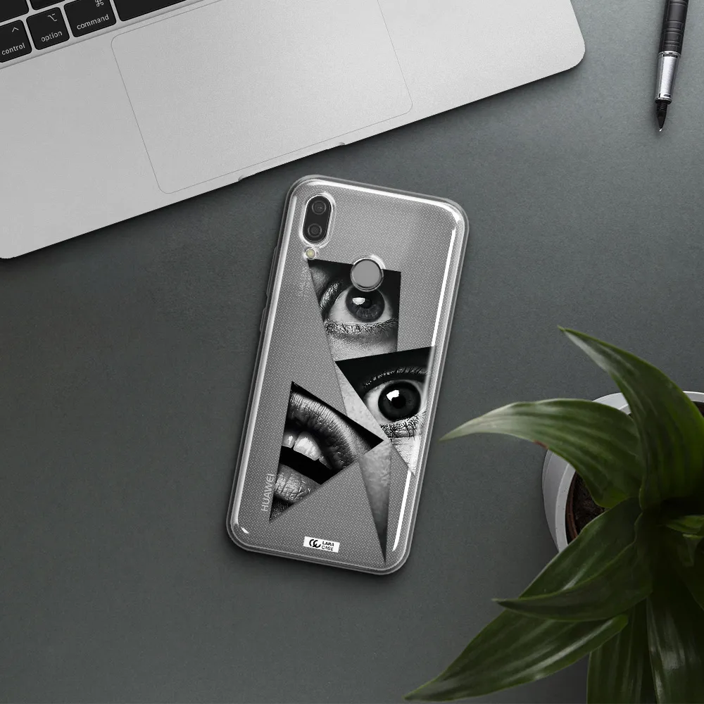 a close-up of a woman's eyes and lips Huawei P20 Lite Clear TPU Case