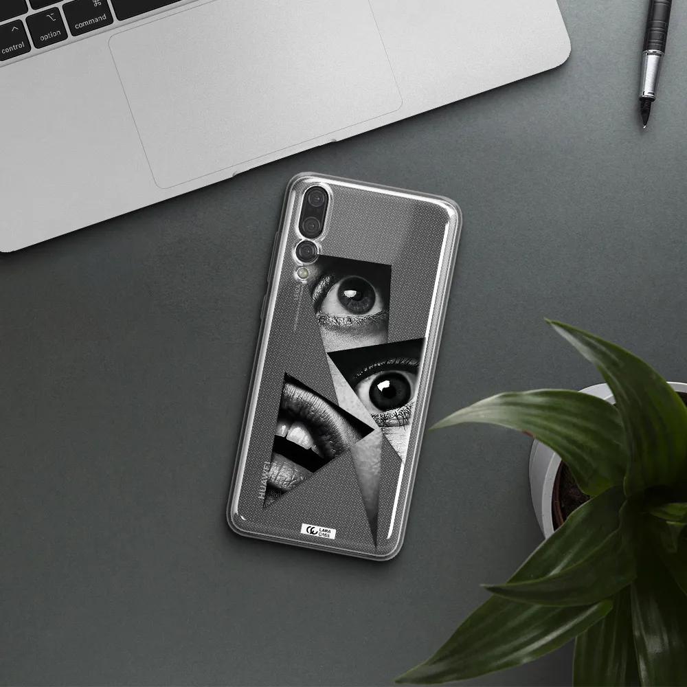 a close-up of a woman's eyes and lips Huawei P20 Pro Clear TPU Case