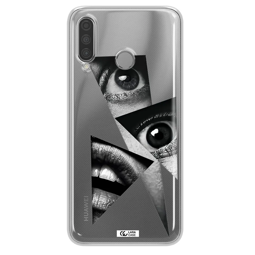 a close-up of a woman's eyes and lips Huawei P30 Lite Clear TPU Case
