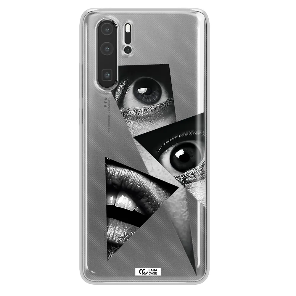 a close-up of a woman's eyes and lips Huawei P30 Pro Clear TPU Case