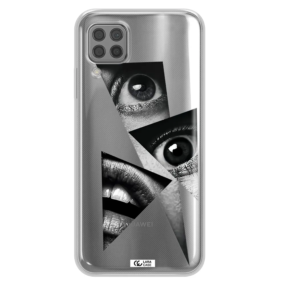 a close-up of a woman's eyes and lips Huawei P40 Lite Clear TPU Case