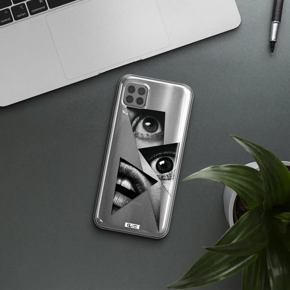 a close-up of a woman's eyes and lips Huawei P40 Lite Clear TPU Case