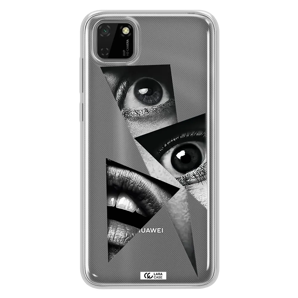 a close-up of a woman's eyes and lips Huawei Y5P Clear TPU Case